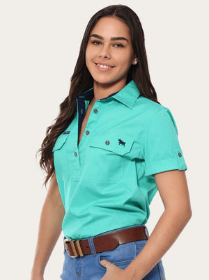 Jules 1/2 Button Shirt - Mint