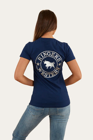 Signature Bull Classic Tee - Navy/Silver