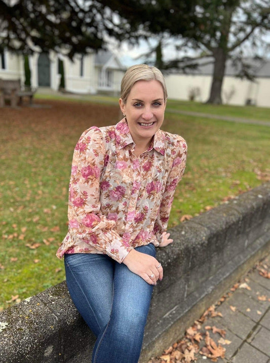 Button Shirt - Blush Floral