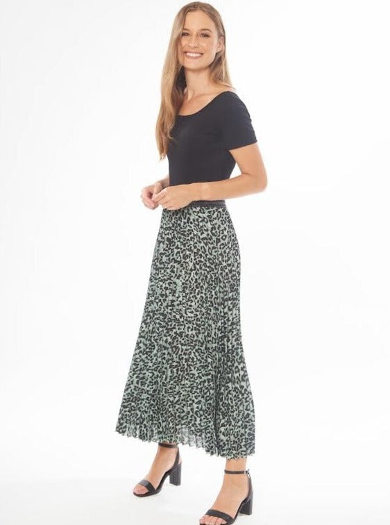 Sunray Pleated Skirt - Animal Stripe