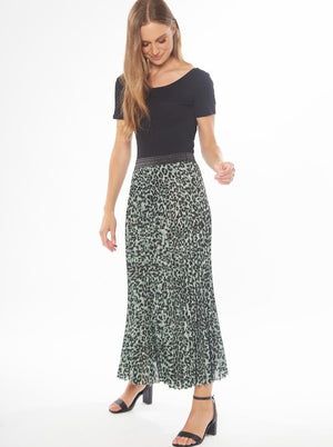 Sunray Pleated Skirt - Animal Stripe