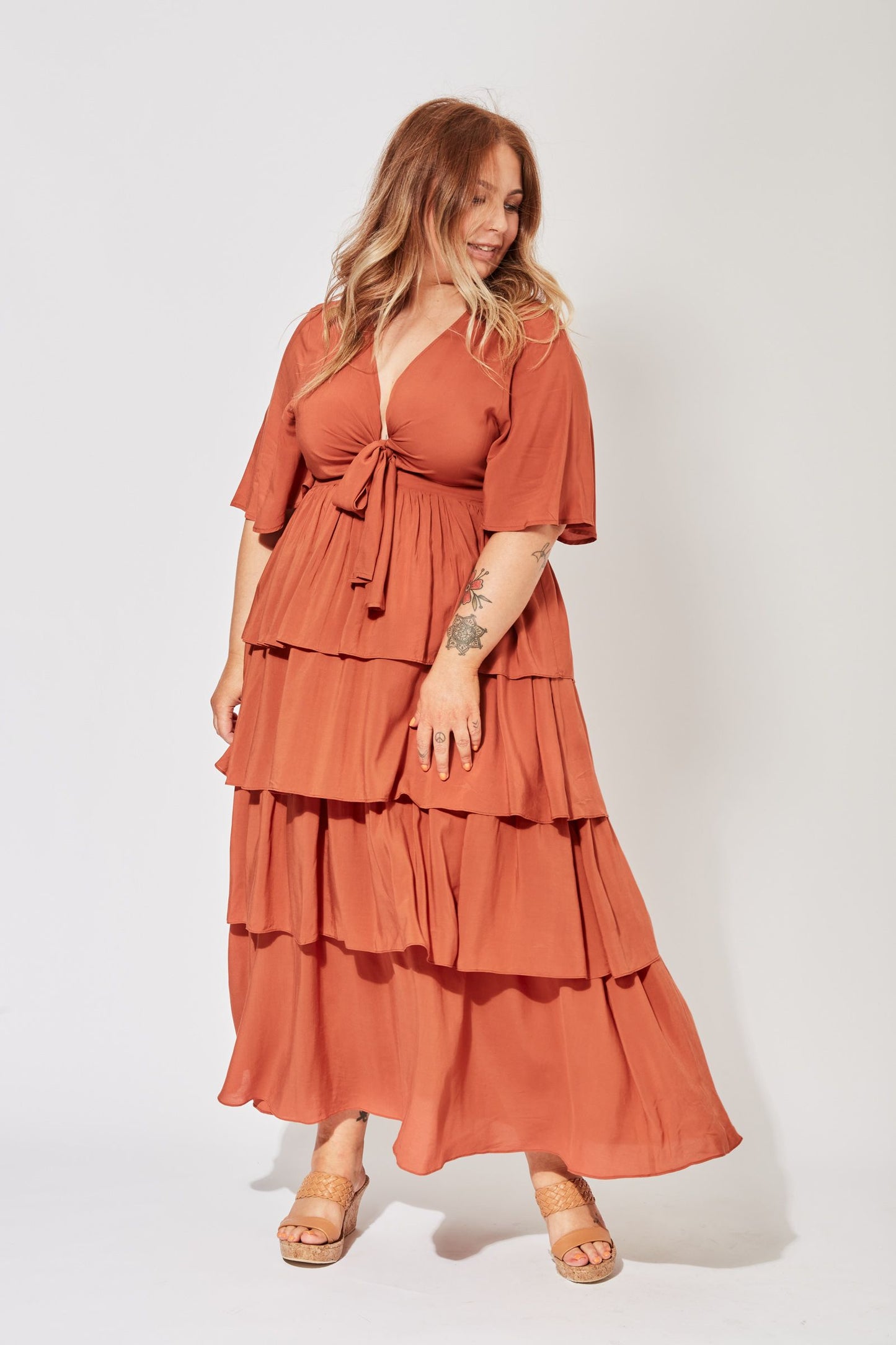 Saba Tiered Maxi - Rust