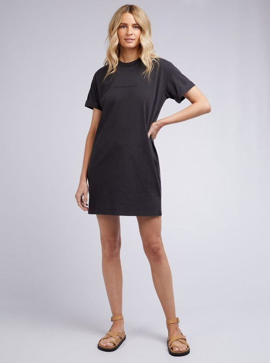 Washed Tee Dress -Black