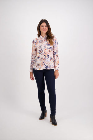 Long Sleeve Shirt with Button Placket Back