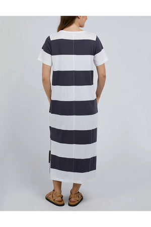Cassy Stripe Dress - Coal