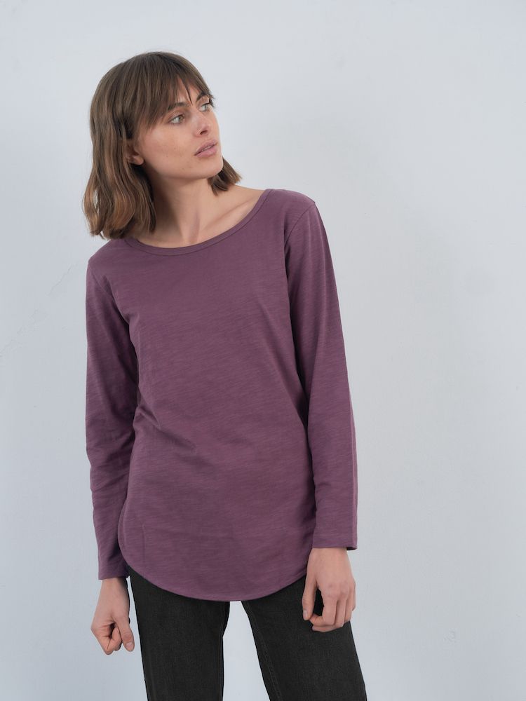 Layla Long Sleeve Tee - Plum