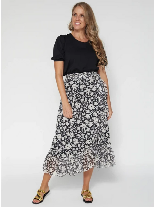 Jasmine Skirt - Brushstroke Flowers