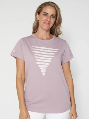T-Shirt - Lilac Grey Triangles
