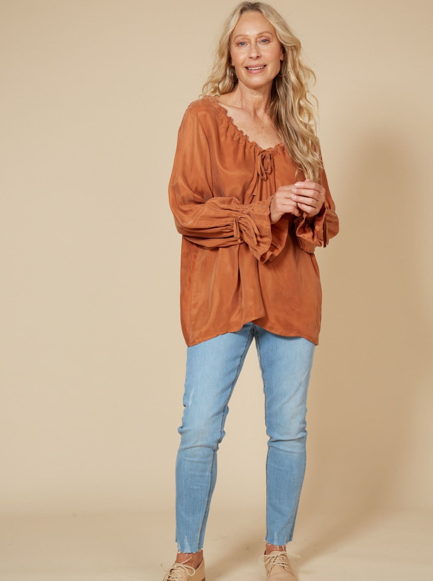 Vienetta Rouched Top - Caramel