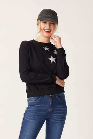 Valerie Star Sweatshirt - Black