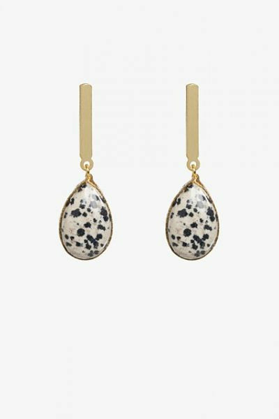 Dalmatian Stone Drop Earrings