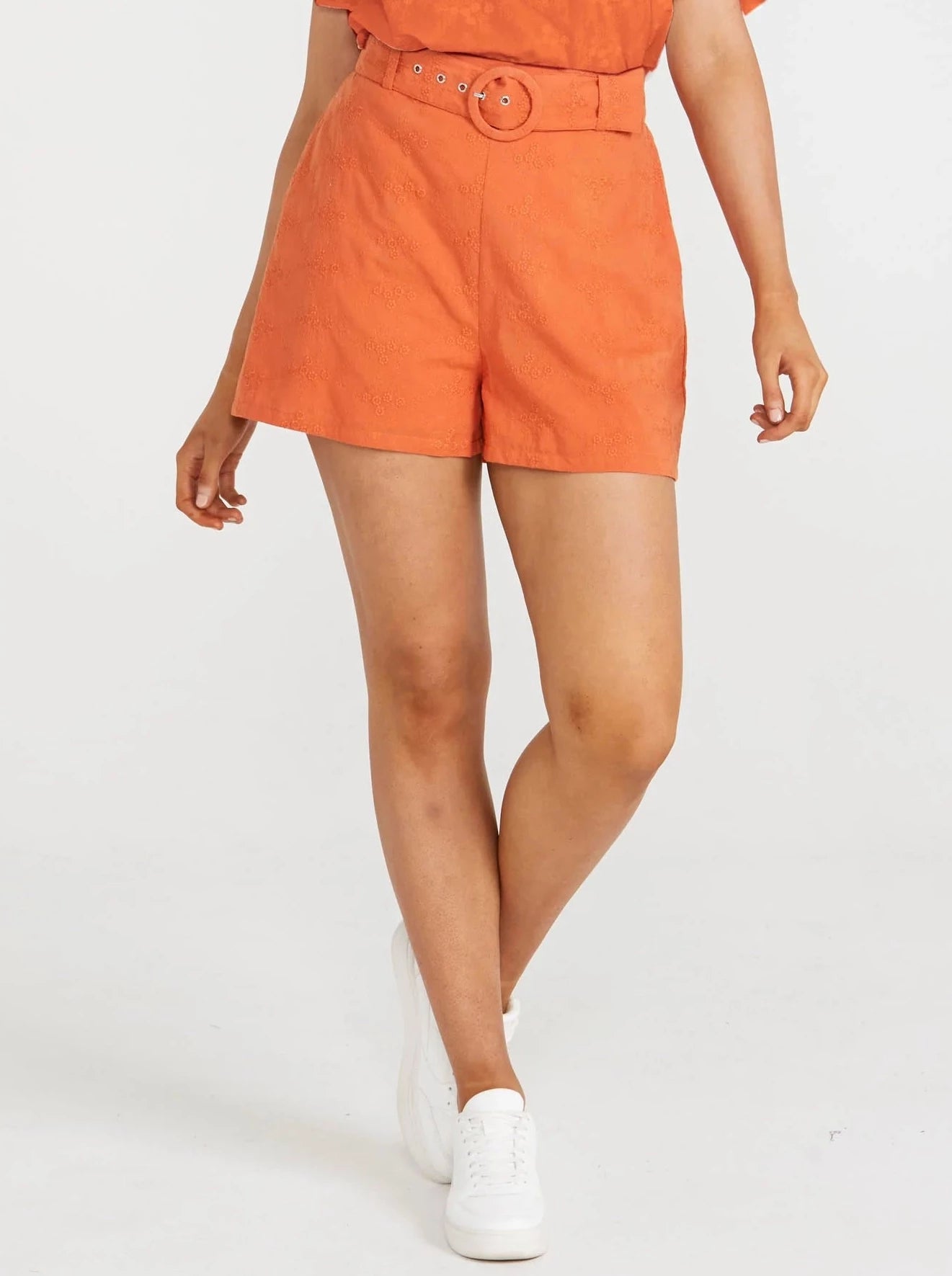 Asher Belted Shorts - Burnt Orange