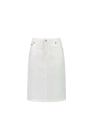 Skirt with Centre Back Vent - White