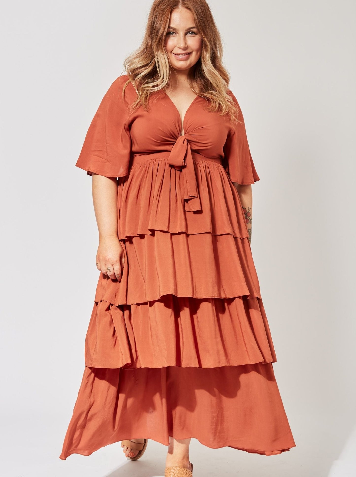 Saba Tiered Maxi - Rust