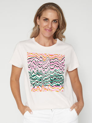 T-Shirt - Rose Waves Print Square