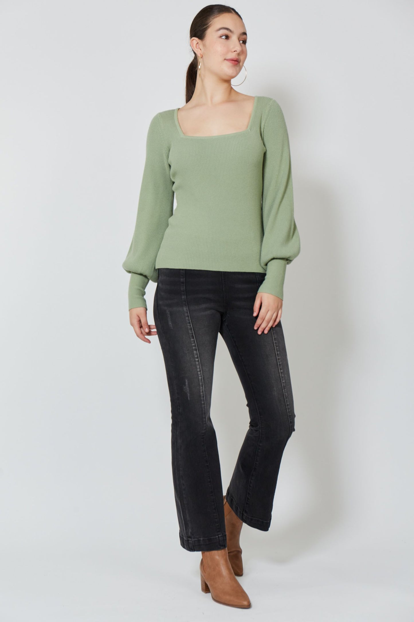 Twiggy Knit Top - Moss