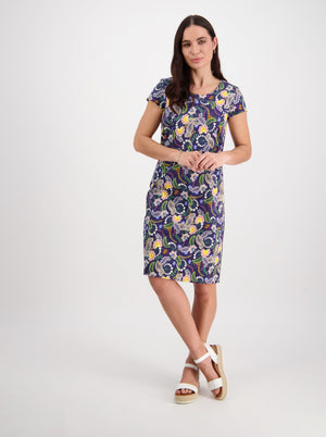 Printed Lightweight Fitted Dress - Floral Riot