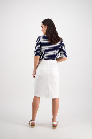 Skirt with Centre Back Vent - White