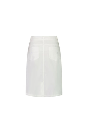 Skirt with Centre Back Vent - White