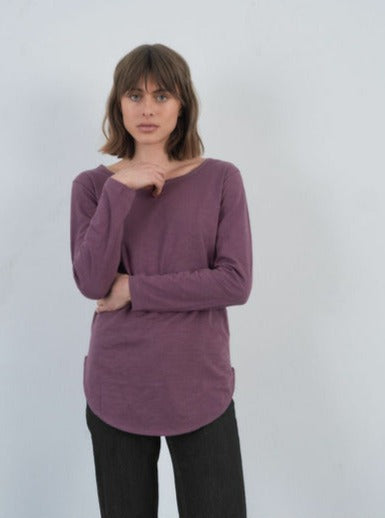 Layla Long Sleeve Tee - Plum