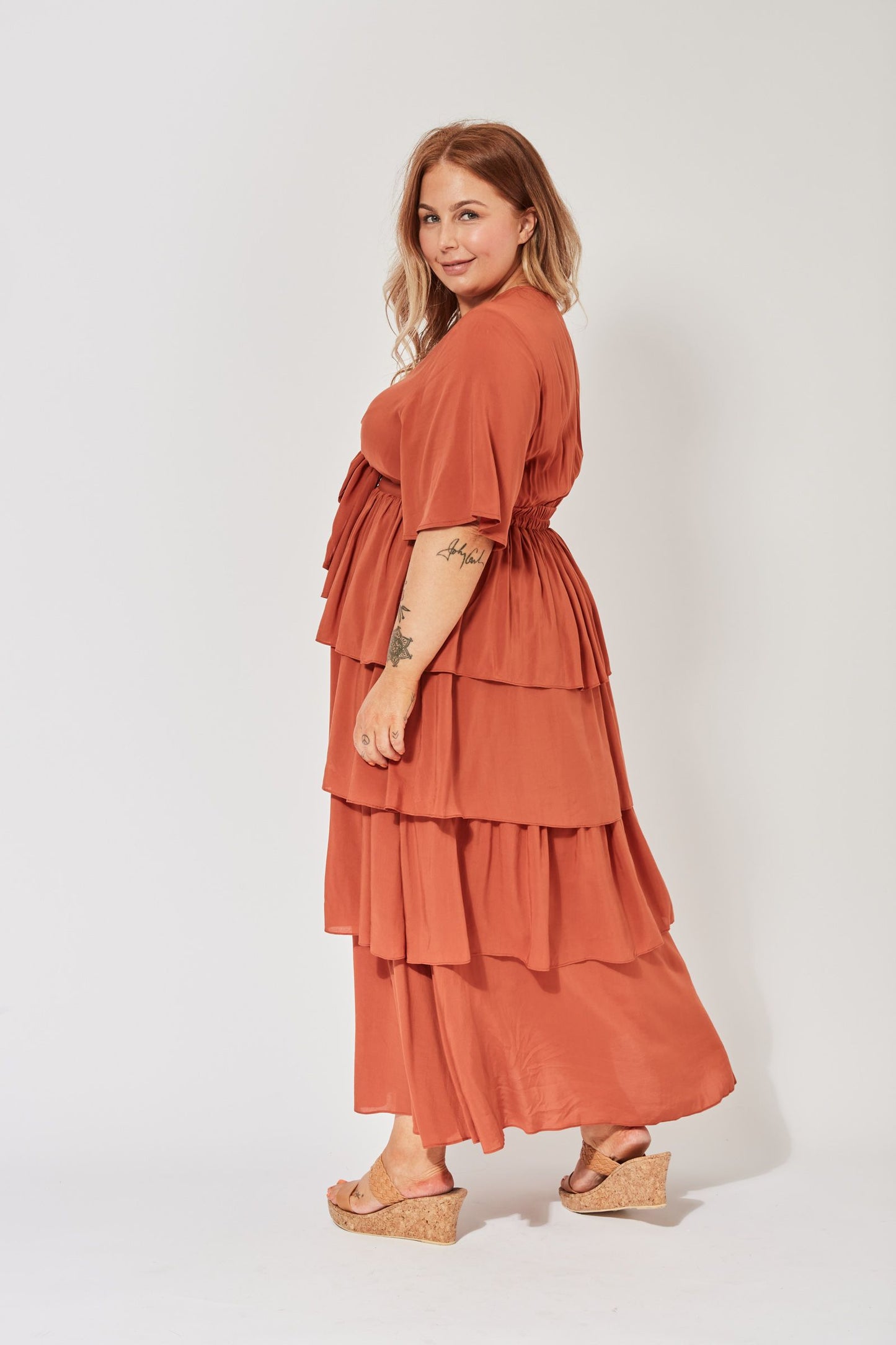 Saba Tiered Maxi - Rust