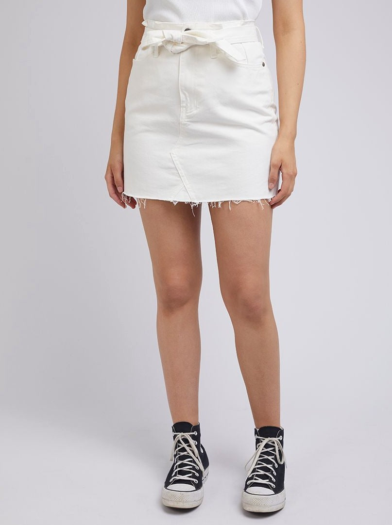 Daisy Tie Up Skirt - White