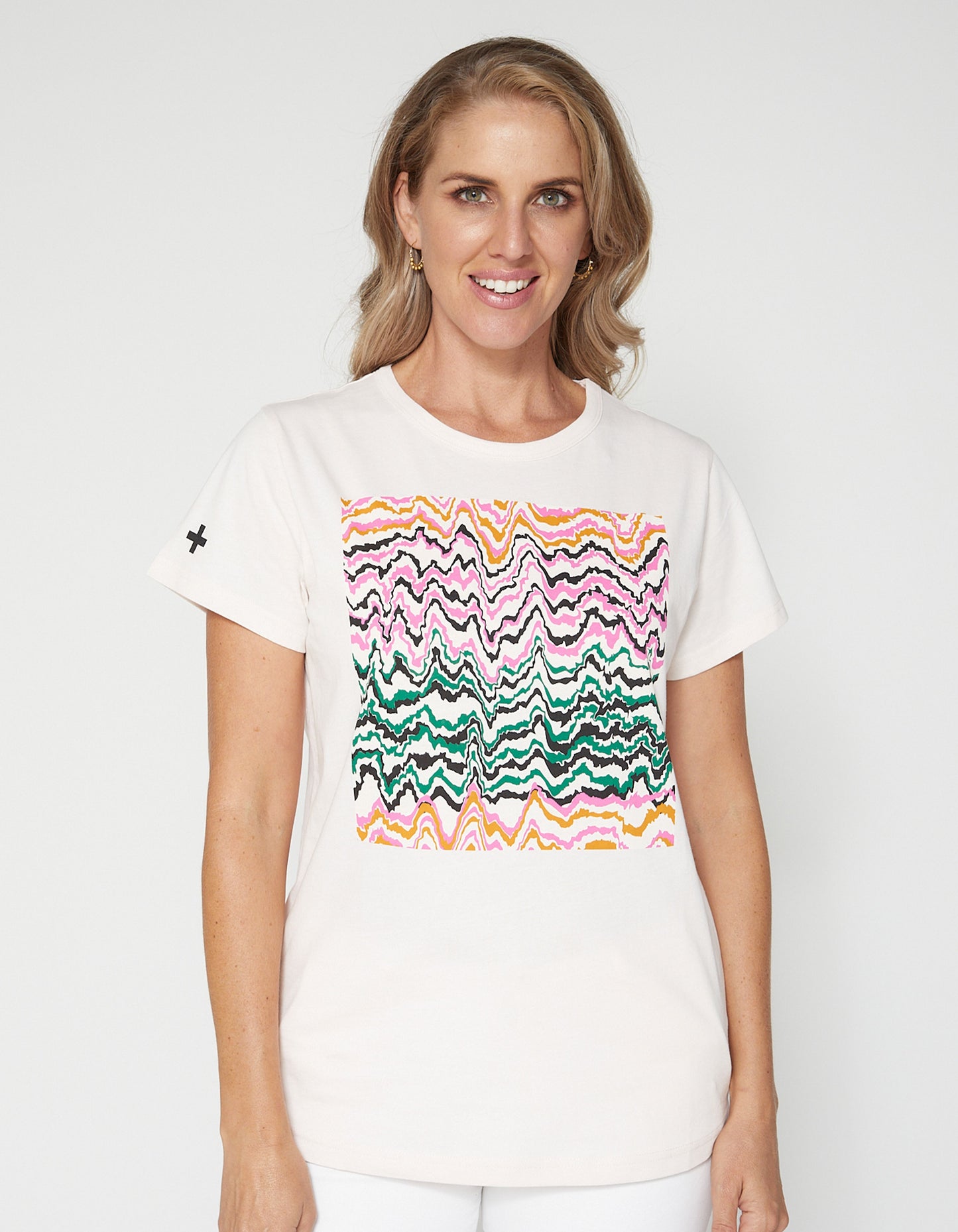 T-Shirt - Rose Waves Print Square