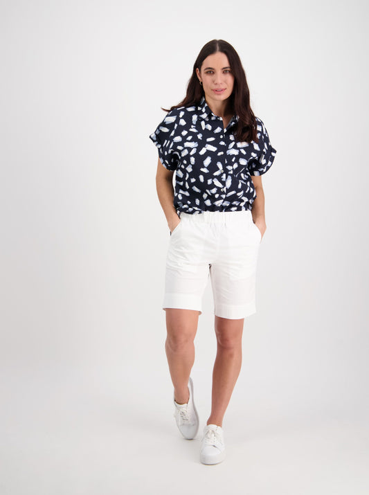 Pull On Above Knee Short - White