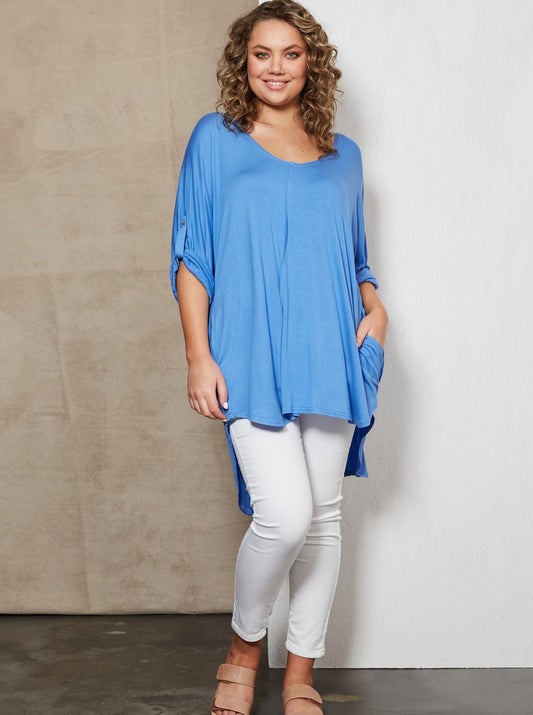 Zinnia Oversize Top - Bleu