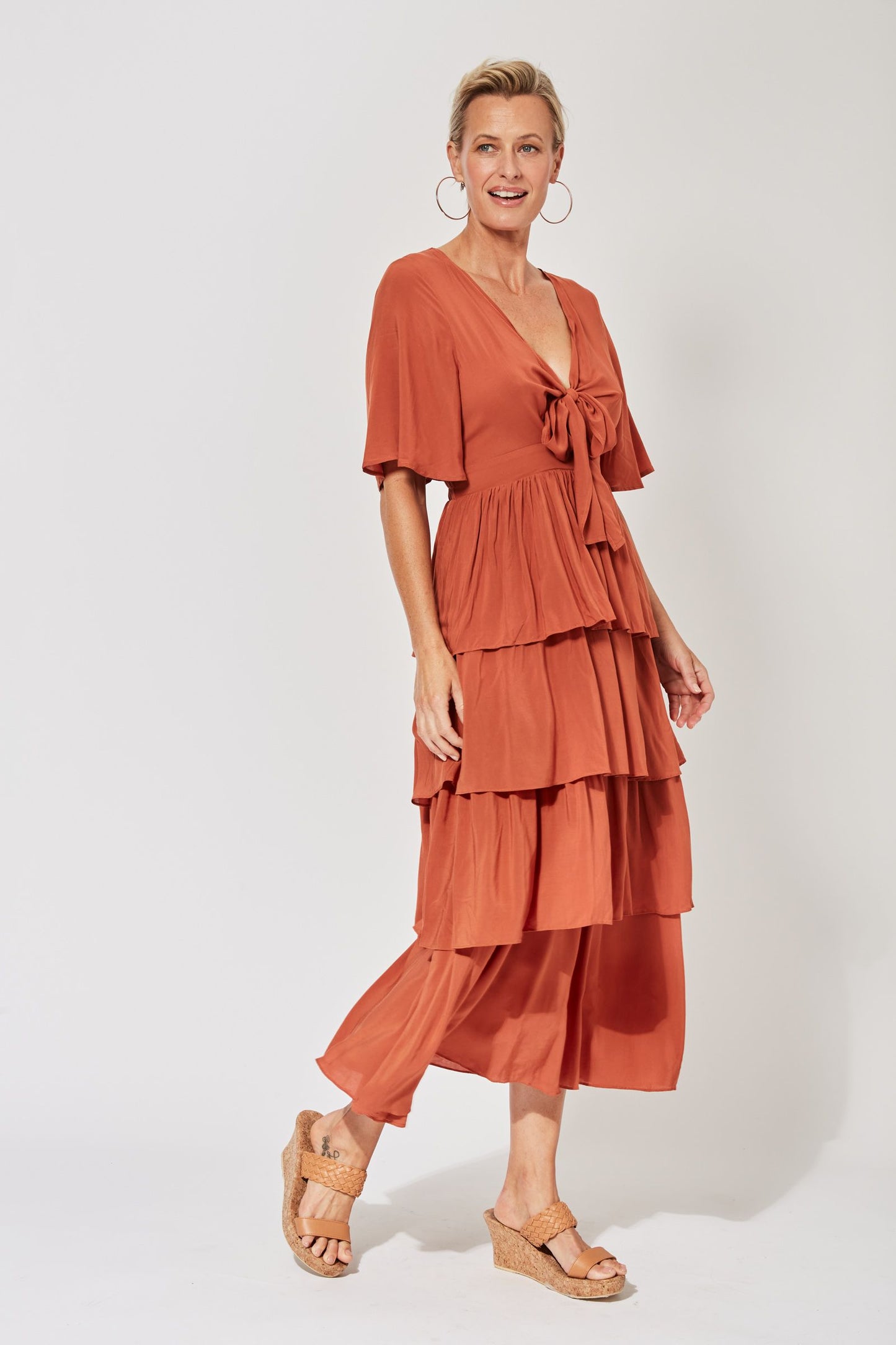 Saba Tiered Maxi - Rust