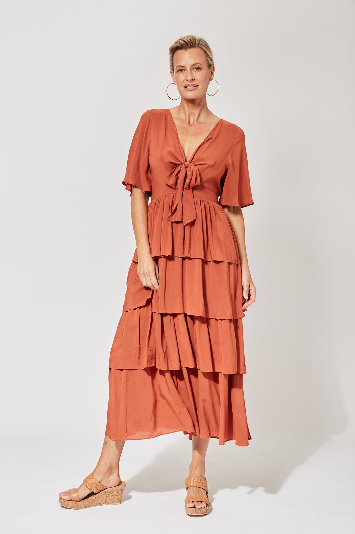 Saba Tiered Maxi - Rust