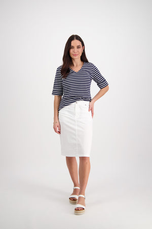 Skirt with Centre Back Vent - White