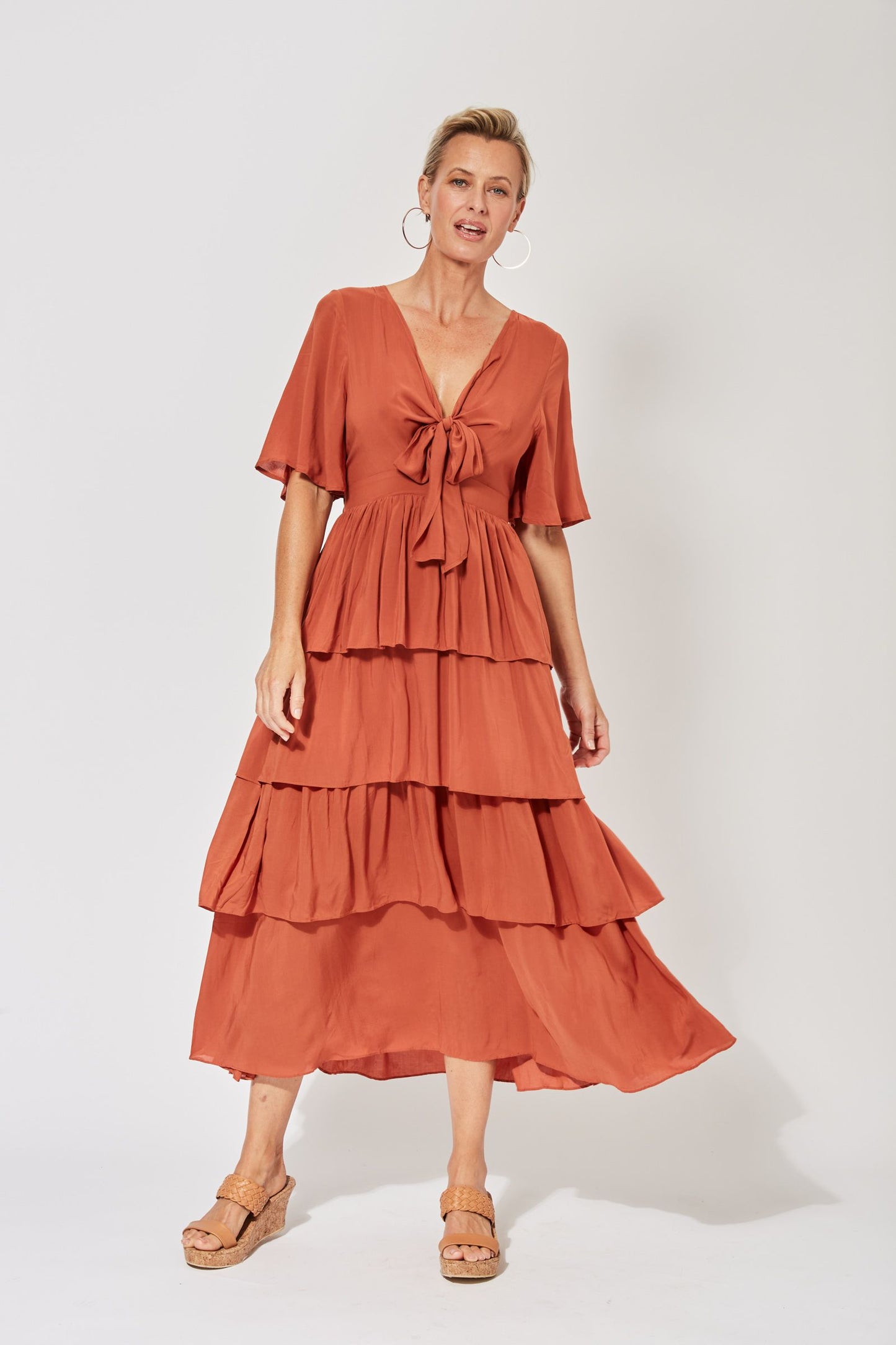 Saba Tiered Maxi - Rust