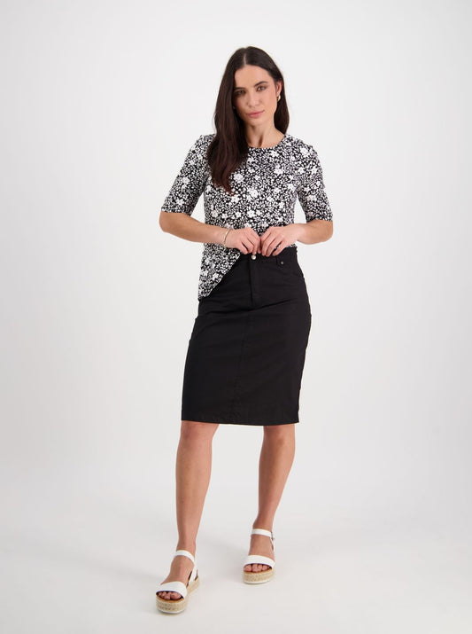 Skirt with Centre Back Vent - Black