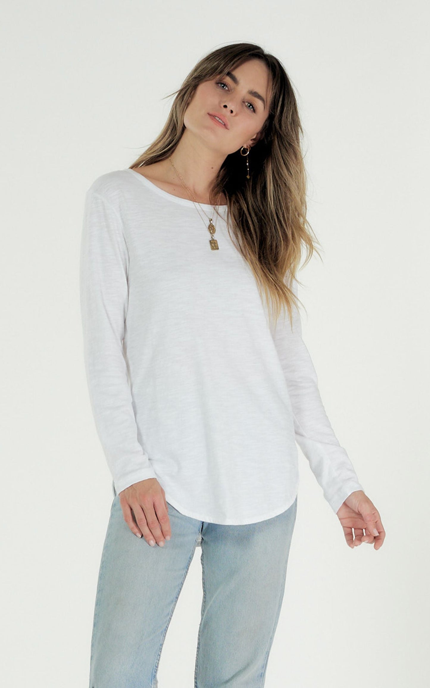 Layla Long Sleeve Tee - White