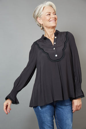 Milli Smock Blouse - Ebony