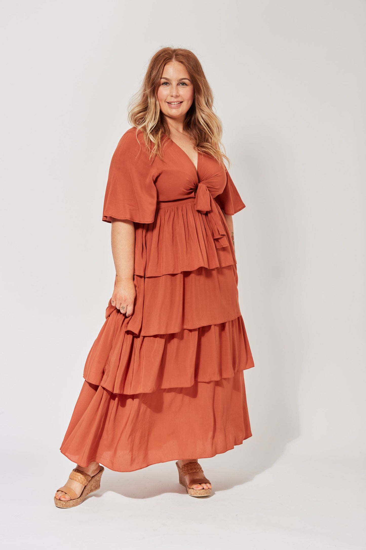 Saba Tiered Maxi - Rust