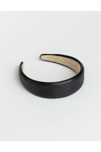 Hair band - Black PU Grain