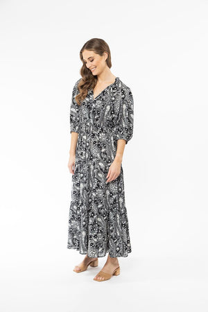 Curious Dress - Black Paisley