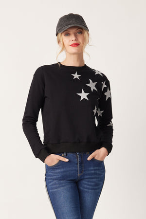 Valerie Star Sweatshirt - Black