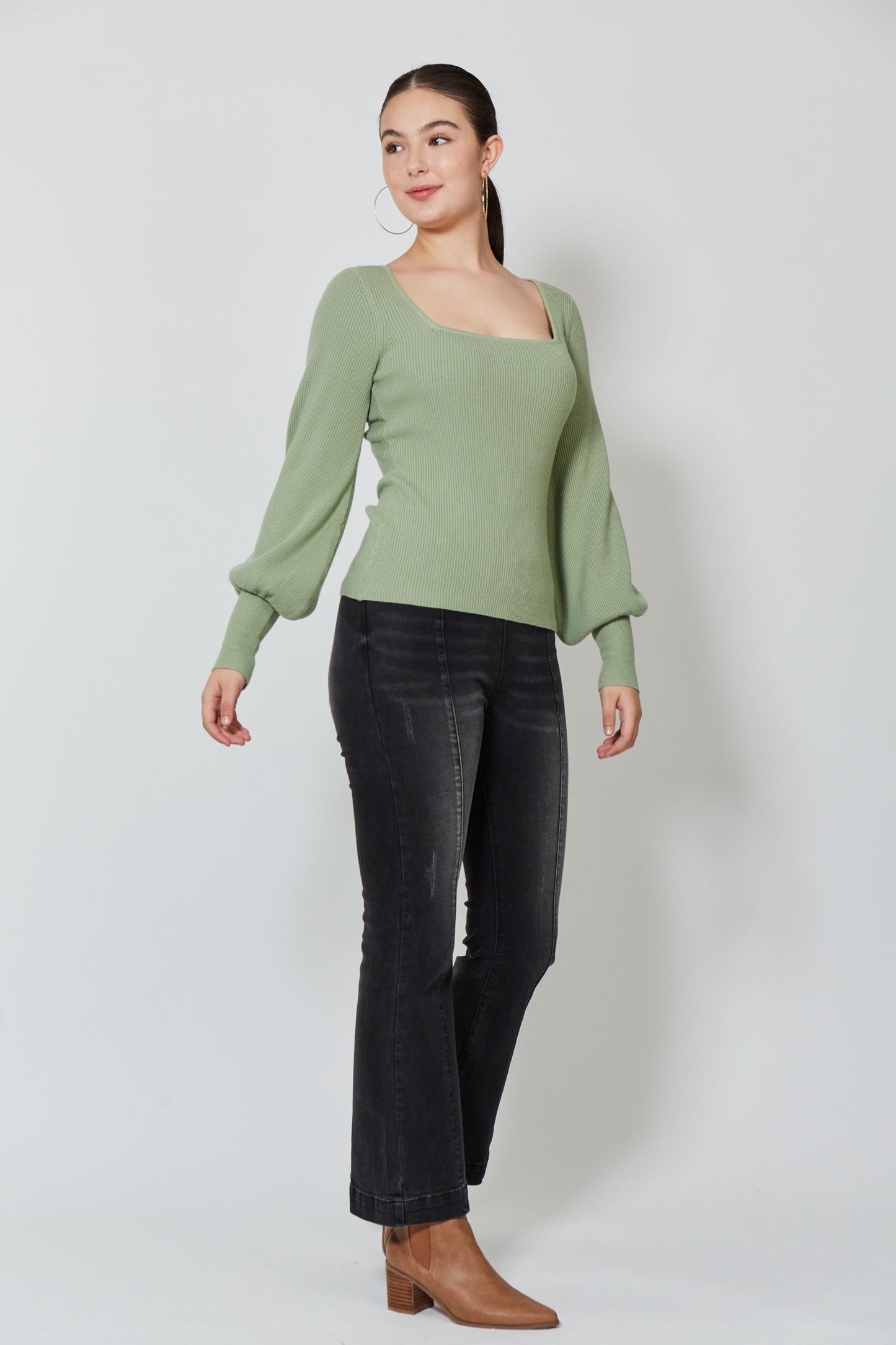 Twiggy Knit Top - Moss