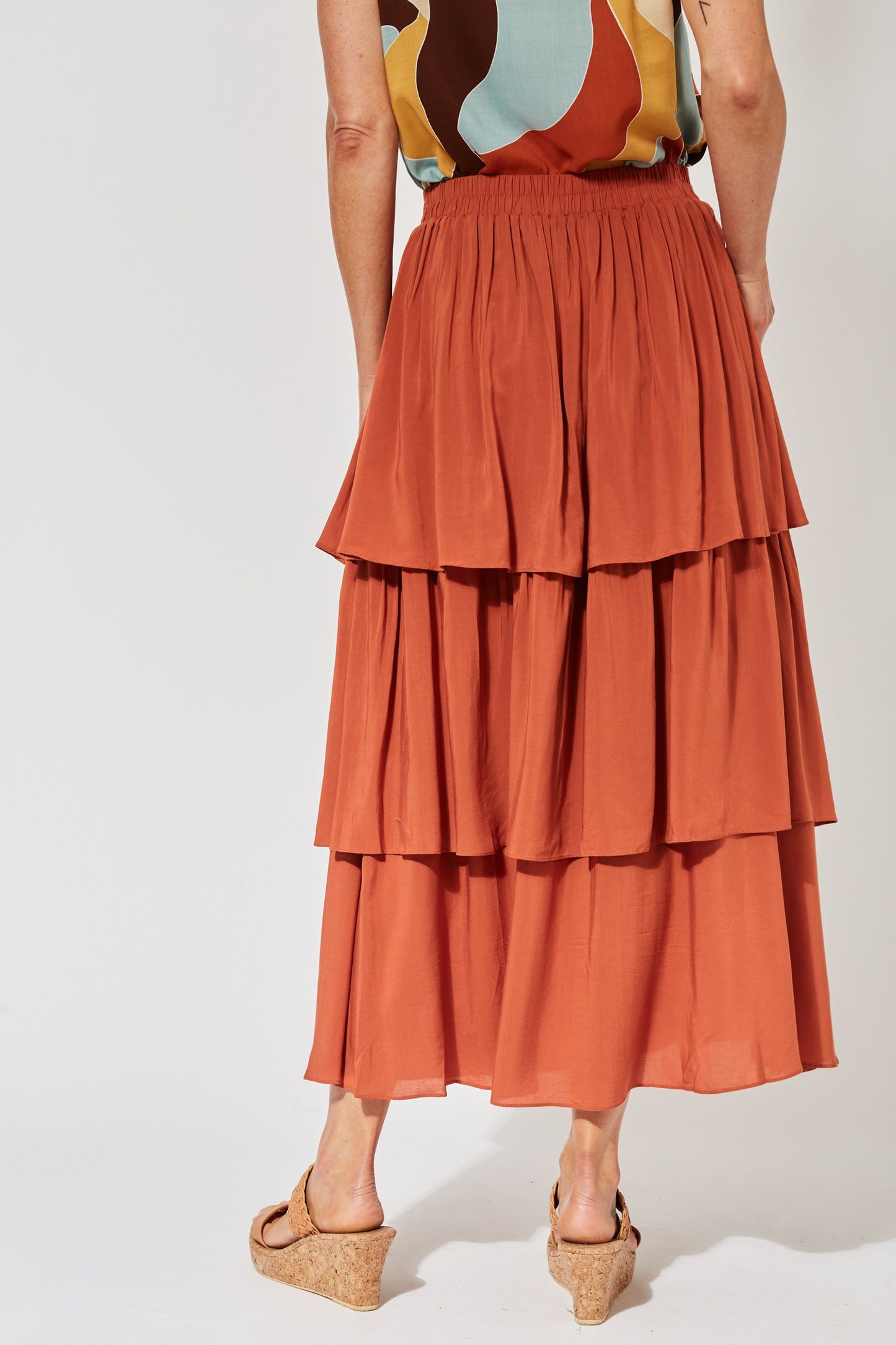 Saba Tiered Skirt - Rust