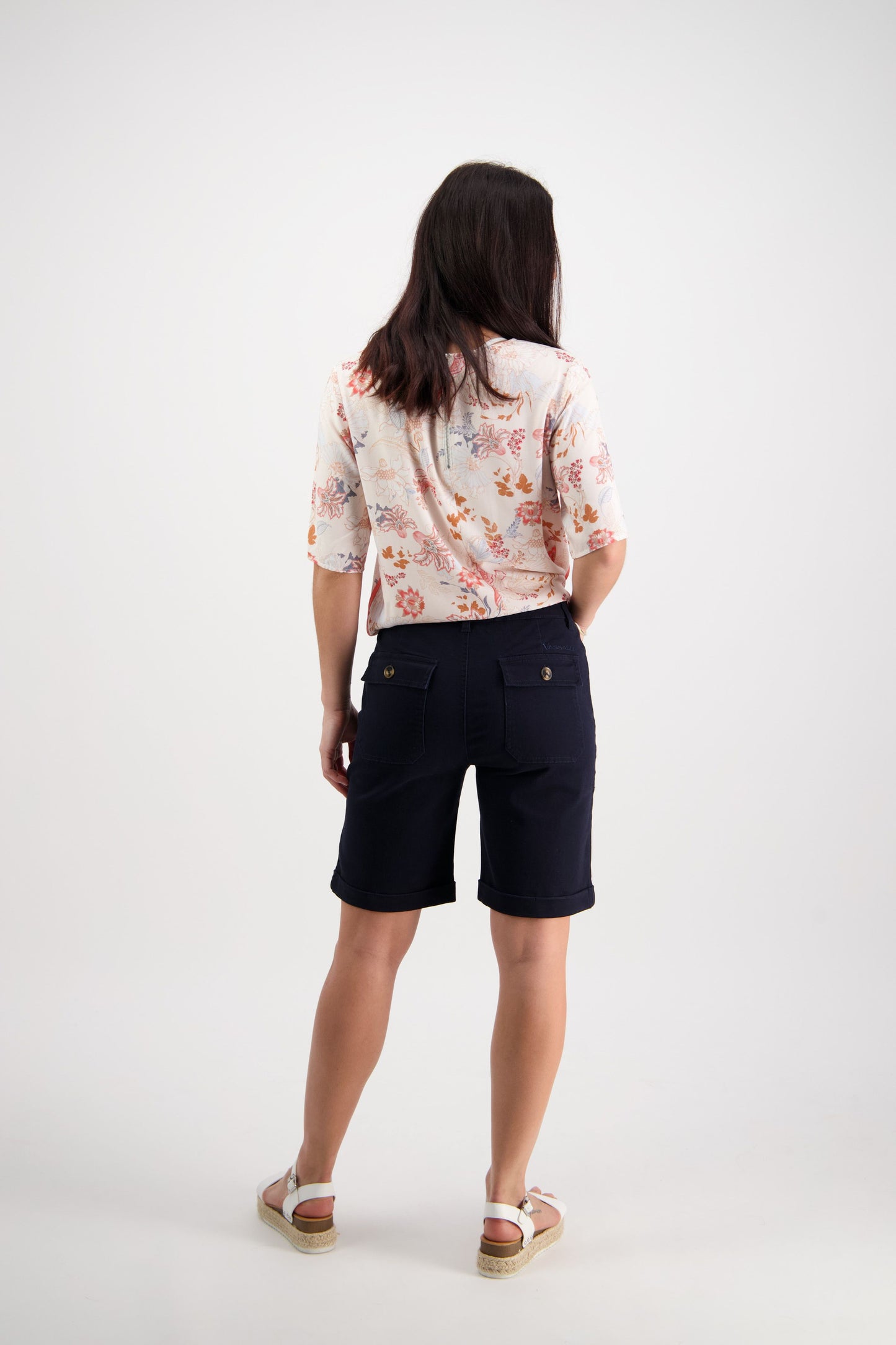 Cotton Drill Above Knee Short - Navy